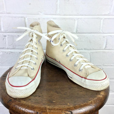 Size 10 1/2 Vintage 1980s Men’s Cream Converse Chuck Taylor All Star High Top Sneakers #3 by BriarVintage