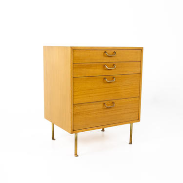Harvey Probber Mid Century Mahogany and Brass 4 Drawer Dresser Chest - mcm 