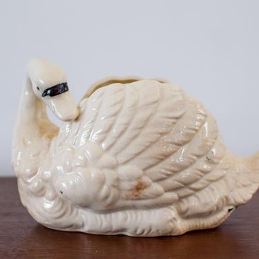 Vintage Handpainted Ceramic Swan Planter by Noritake Maruhon Ware (Japan) 