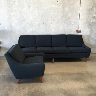 Mid Century Danish Modern Folke Ohlsson for Dux Sofa and Chair Set