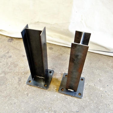 SET of 4, Steel I-beam table legs for industrial style dining table  