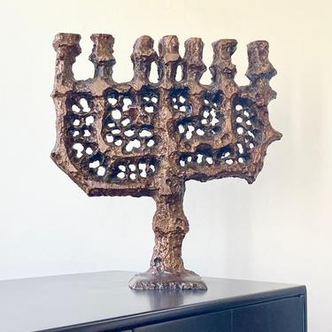 Large Brutalist candelabra / Menorah by Daniel Gluck 