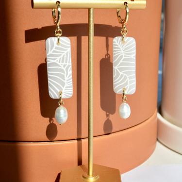 The Leslie | White Leaf Translucent Clay Dangle Earrings 