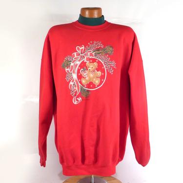 Ugly Christmas Sweater Vintage Sweatshirt Teddy Bears Party Xmas Tacky Holiday 3X 