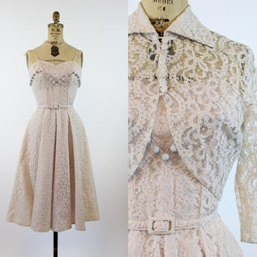 1950s LACE dress and BOLERO xs | new spring PC 