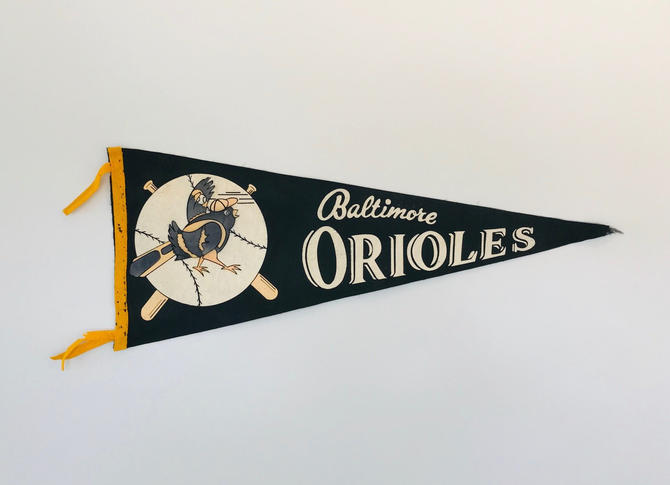 Vintage Baltimore Orioles 1980's Baseball Pennant