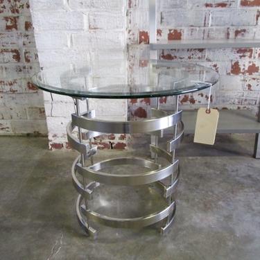GLASS AND CHROME ACCENT TABLE