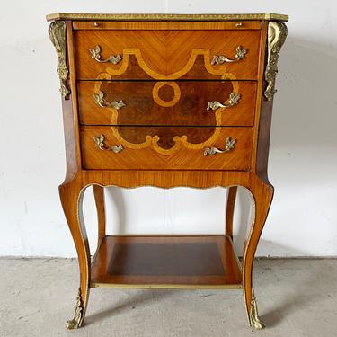 Louis XV Style End Table With Writing Surface and Drawers 