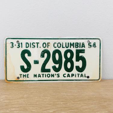 Vintage Souvenir Mini License Plate 1954 District of Columbia Washington DC Bicycle License Plate 
