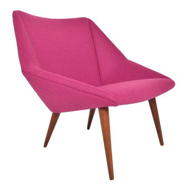 Danish Mid Century Modern Nanna Ditzel Lowback Tux Lounge Chair in Teak 