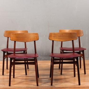Mid Century Walnut &amp; Oxblood Leather Side Chair – ONLINE ONLY