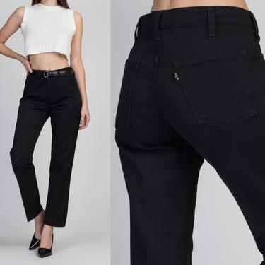 70s Levi's Black Twill Pants - Men's Small, Women's Medium | Vintage High Waist Unisex Sta-Prest Retro Trousers 