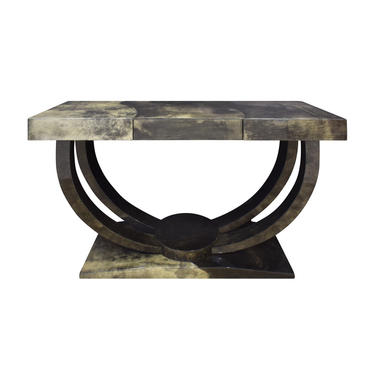 Karl Springer "Art Deco Console Table" in Lacquered Goat Skin 1970s