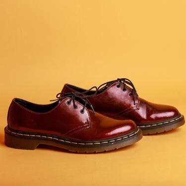 Vintage Oxblood Red Patent Leather Dr Martens Oxford Shoes Doc Martens 