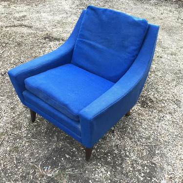 Brazilian Rosewood Lounge Chair Low Back Blue Woven Danish Vintage Modern Mid-Century SITAMO MOBLER 