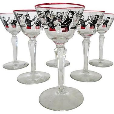Vintage Libbey Cordials, Libbey Glassware, Libbey Wine Stemware 