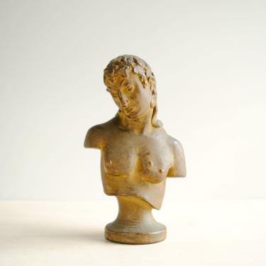 Vintage Bust of a Man, Metal Classical Style Bust Statue 