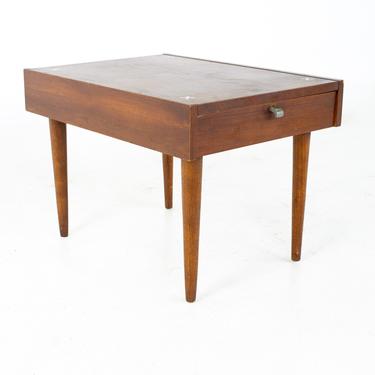 Merton Gershun for American of Martinsville Mid Century X Inlaid Walnut Side End Table - mcm 