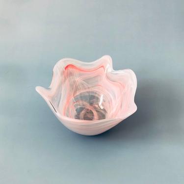 Vintage Pink Art Glass Bowl 