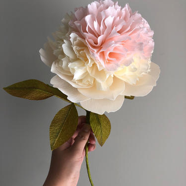 Crepe Paper Raspberry Sundae Peony - Paper Flowers for Home Decor or Weddings 