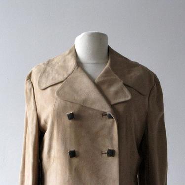 Vintage Tan Fawn Chamois Suede Coat 