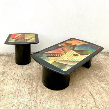 Geometric Lacquer 1990s Tables 