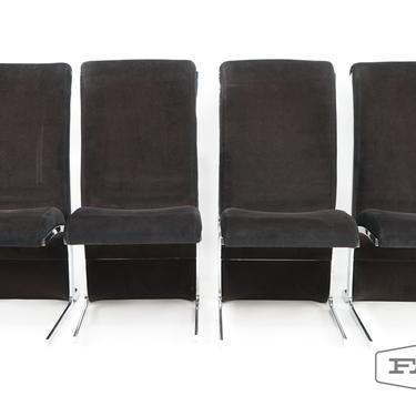 Lot of 4 black upholstered chairs