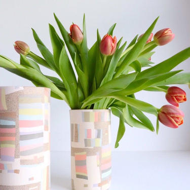 Mélange Vase (rainbow pastel color-way), Price per single vase with shipping included, 2 size options 