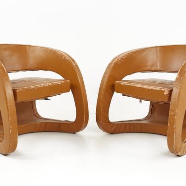 Pierre Paulin Style Mid Century Lounge Chairs - A Pair - mcm 