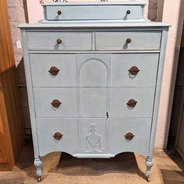 1930s blue painted chest