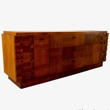 Free Shipping Within Continental US - Lane Mid Century Modern Brutalist Dresser Cabinet Storage Drawers 