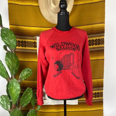 Vintage 70s / 80s Wildwood Saloon  Crewneck Sweatshirt Size Small-Medium 