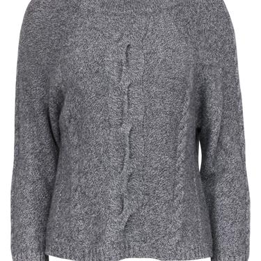 Quinn - Grey Funnel Neck Cashmere Sweater w/ Back Cutout Sz M