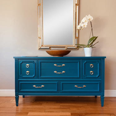 SAMPLE PIECE ONLY - Turquoise Blue Solid Wood Dresser Sideboard 