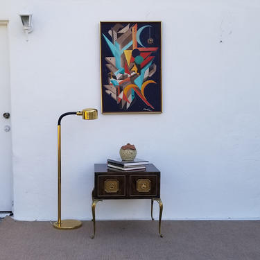 70's Mid-Century Modern Adjustable Brass Floor Lamp. 