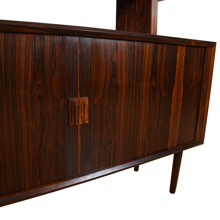 Room Divider / Danish Modern Rosewood Tambour Door 2-Piece Sideboard