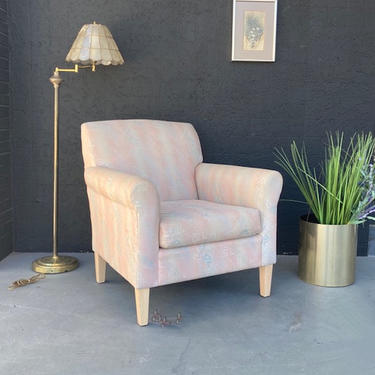 Pastel Pink Geometric Arm Chair 