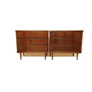 Pair Of Vintage MCM Dressers In Wood 