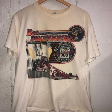 Vintage 1993 Don Prudhomme Dragster Racing Signed T-Shirt. Great Graphic! L 3131 