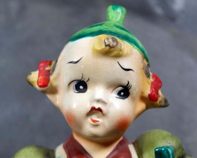 Vintage Artist 8&amp;quot; Ceramic Figure by Chase, circa 1950s Made in Japan - Girl on Her Way to Art Class | FREE SHIPPING 