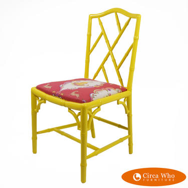 Single Chippendale Yellow Chair