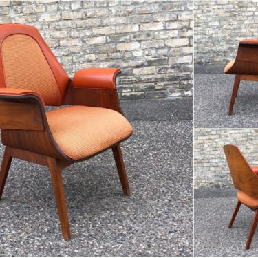 Molded Walnut Easy Chair 