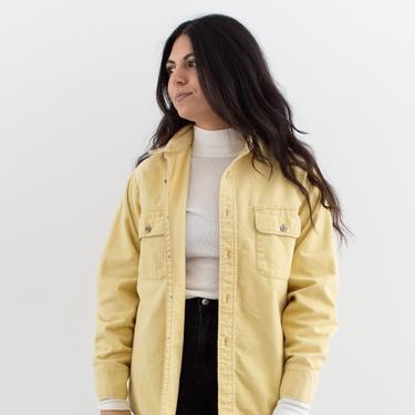 Vintage Yellow Chamois Long Sleeve Shirt | 60s Brushed Cotton Work Shirt | M | 
