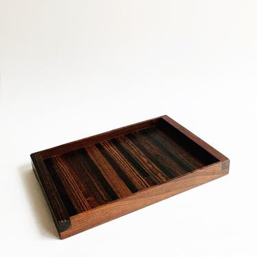 Mid Century Don Shoemaker Inlaid Rosewood Tray 