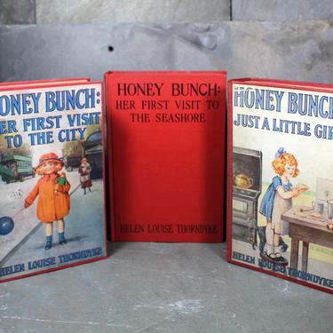 Set of 3 Honey Bunch Antique Books - Published by Grosset &amp; Dunlap - 1920s Vintage Children's Book 