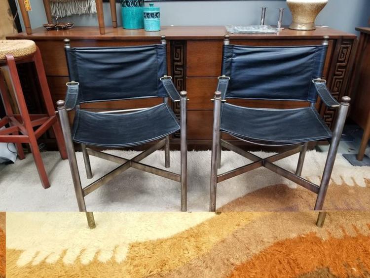 Pair of Campaign chairs