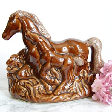 Vintage Ceramic Horse Statue - Vintage Horse TV Lamp - Vintage Equestrian Decor by PursuingVintage1