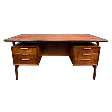 Vintage Danish Mid Century Modern Rosewood Desk Model 75 by Omann Jun 