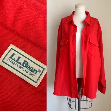 Vintage 1980s L.L.Bean Red Shirt / Shacket // men's XL 