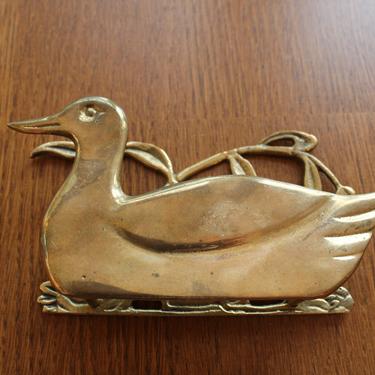 Vintage Brass Bird Napkin Holder Mail Sorter 